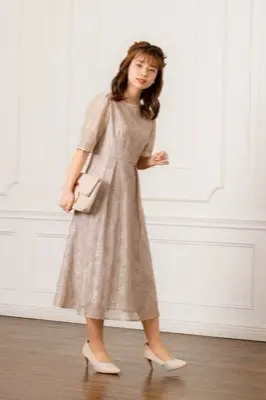 ブルーグレーのゴールドレースドレス | Dorry doll | M | 結婚式