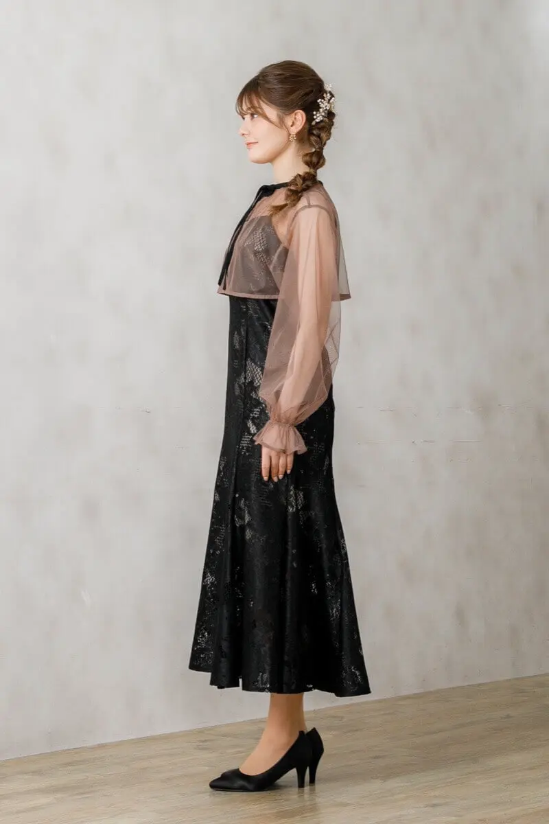 ブラックのチュールブラウス付きドレス | Dorry doll | M | 結婚式