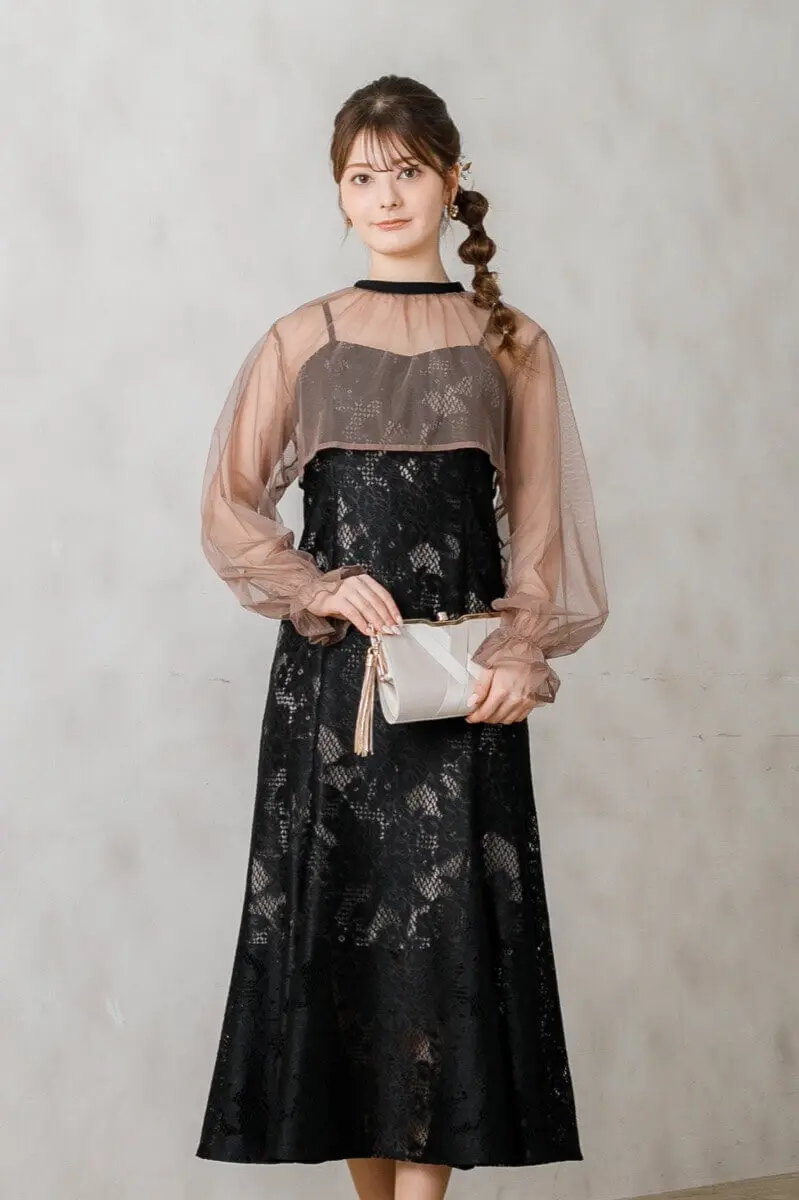 ブラックのチュールブラウス付きドレス | Dorry doll | M | 結婚式