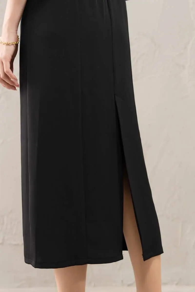 ブラックのキャンディスリーブタイトドレス | SALON by Chico | M