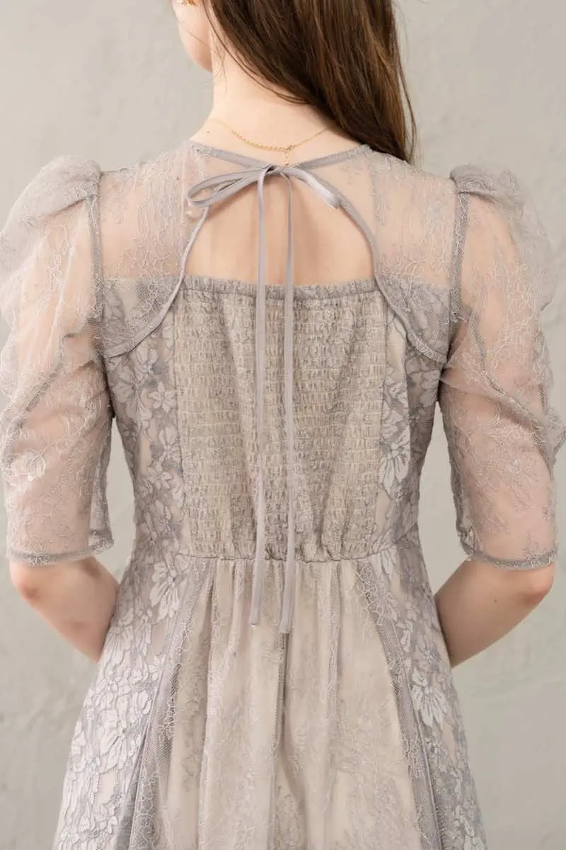 モカのレースコンビネーションドレス | select shop | M | 結婚式