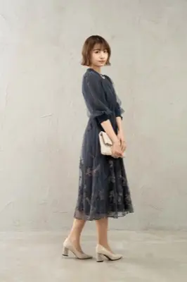 ブラックのエンブロイダリレースドレス | metoi | M | 結婚式