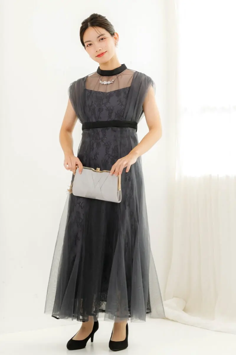 チャコールのレイヤードチュールドレス | Dorry doll | M | 結婚