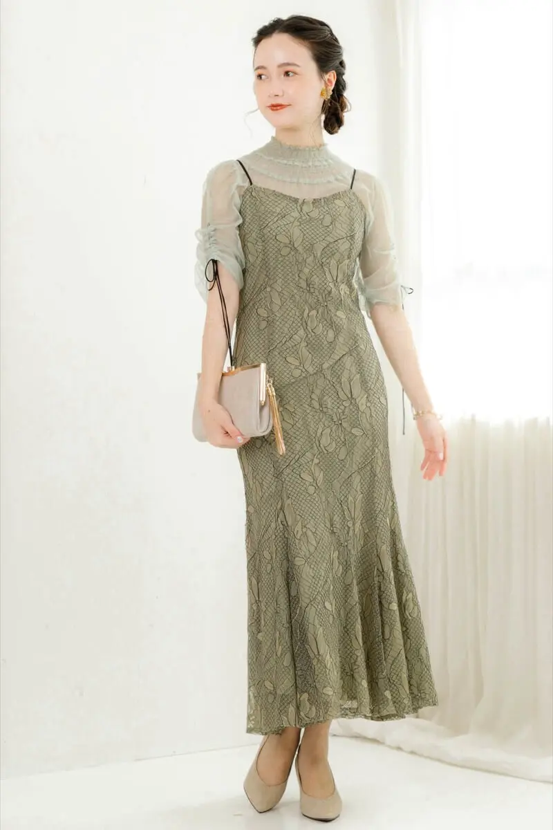 Dorry Doll グリーン レース ロングドレス Mサイズ Dorry Doll