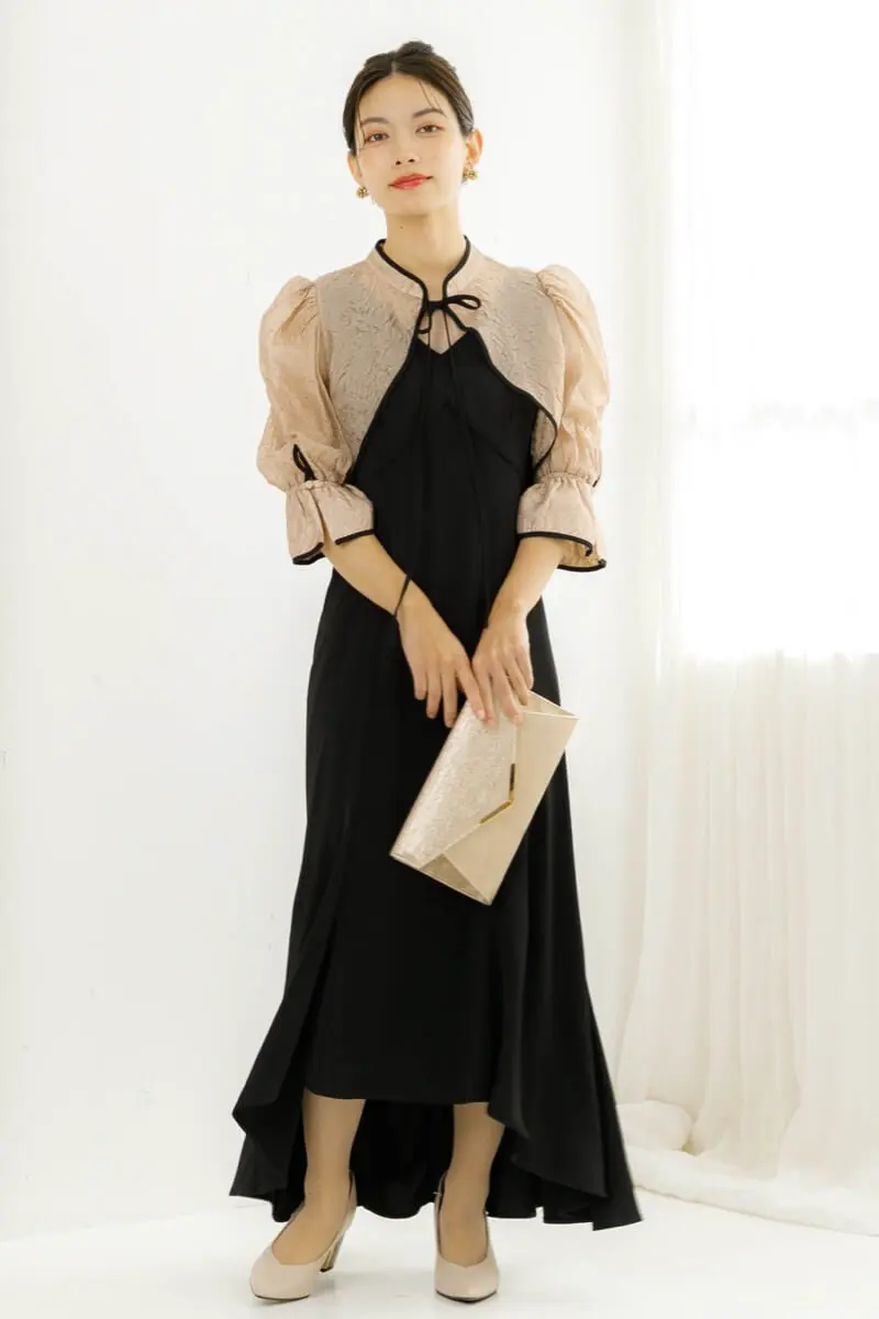 ブラックのボレロ付きフィッシュテールドレス | Dorry doll | M