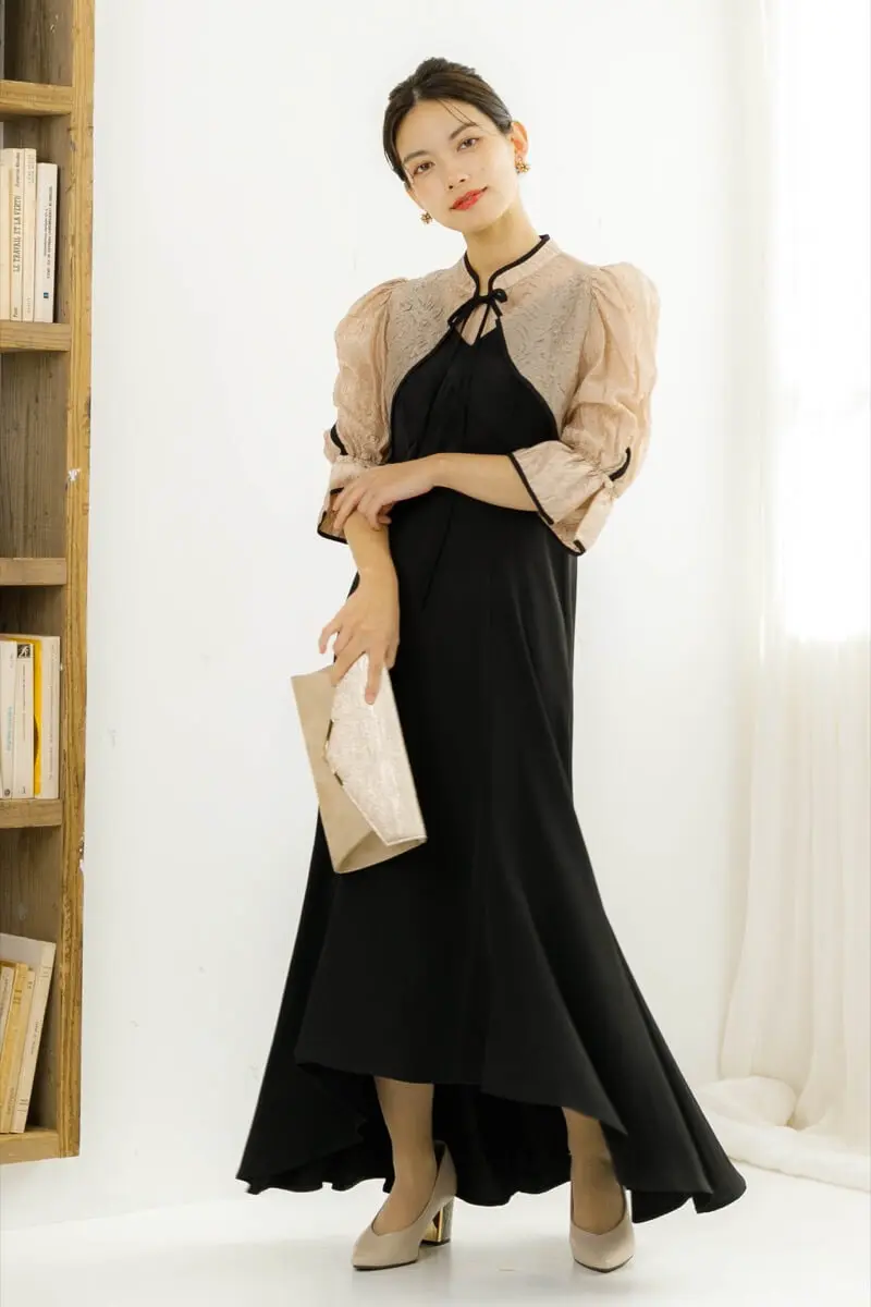 ブラックのボレロ付きフィッシュテールドレス | Dorry doll | M | 結婚