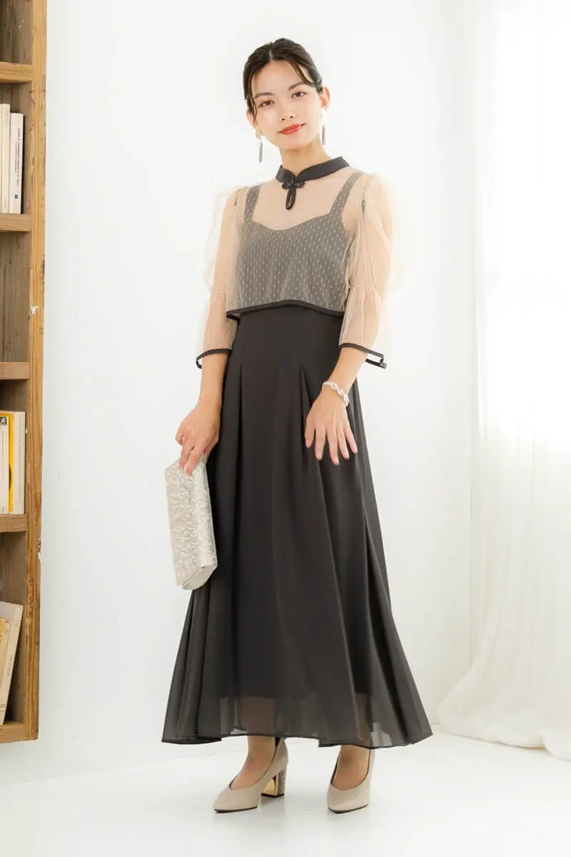 ★ 新品★ドリードール★　チャイナチュールセットドレス M ブラウン チャイナチュールセットドレス|DorryDoll