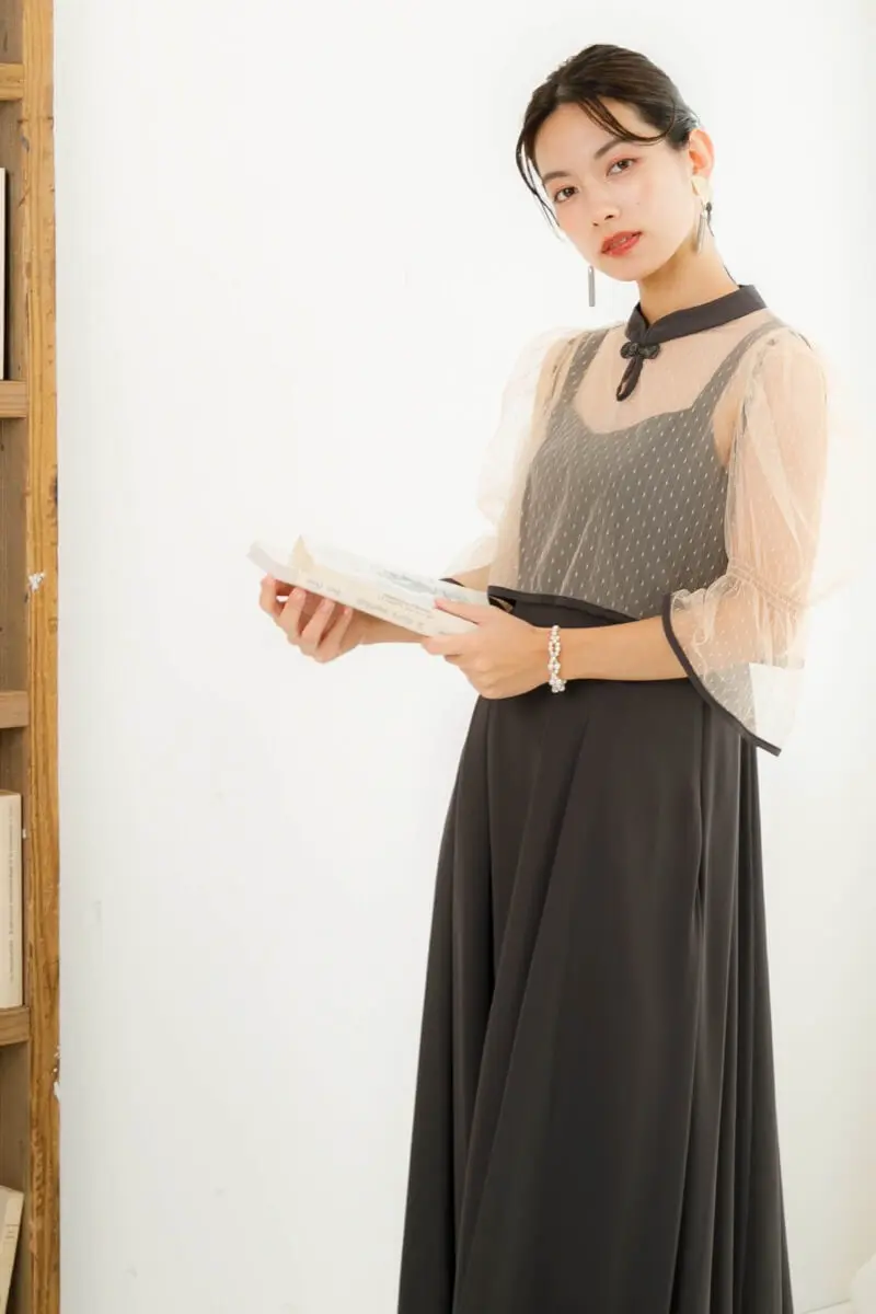 ★ 新品★ドリードール★　チャイナチュールセットドレス M ブラウン チャイナチュールセットドレス|DorryDoll