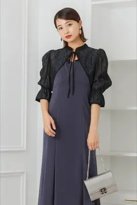 ブラックのボレロ付きフィッシュテールドレス | Dorry doll | M | 結婚
