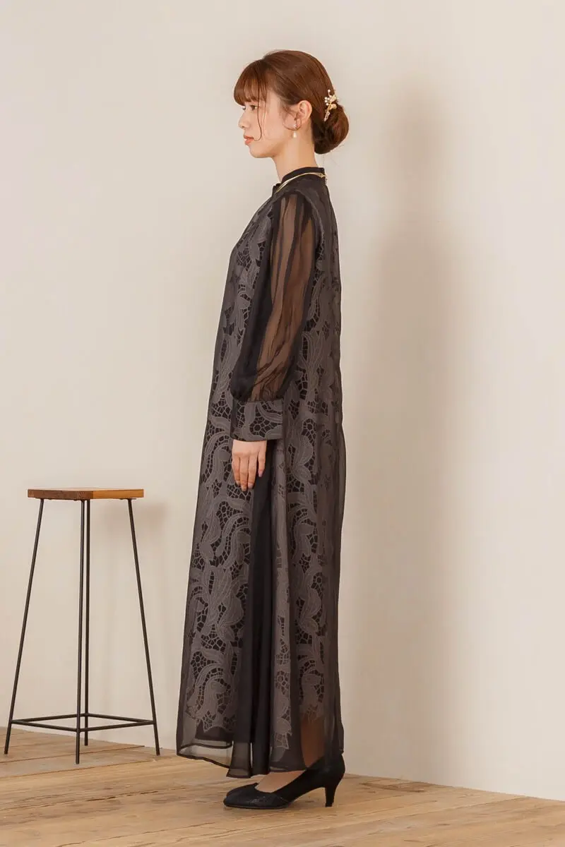 ブラックのベルト付きシアードレス | Dorry doll | M・マタニティ可