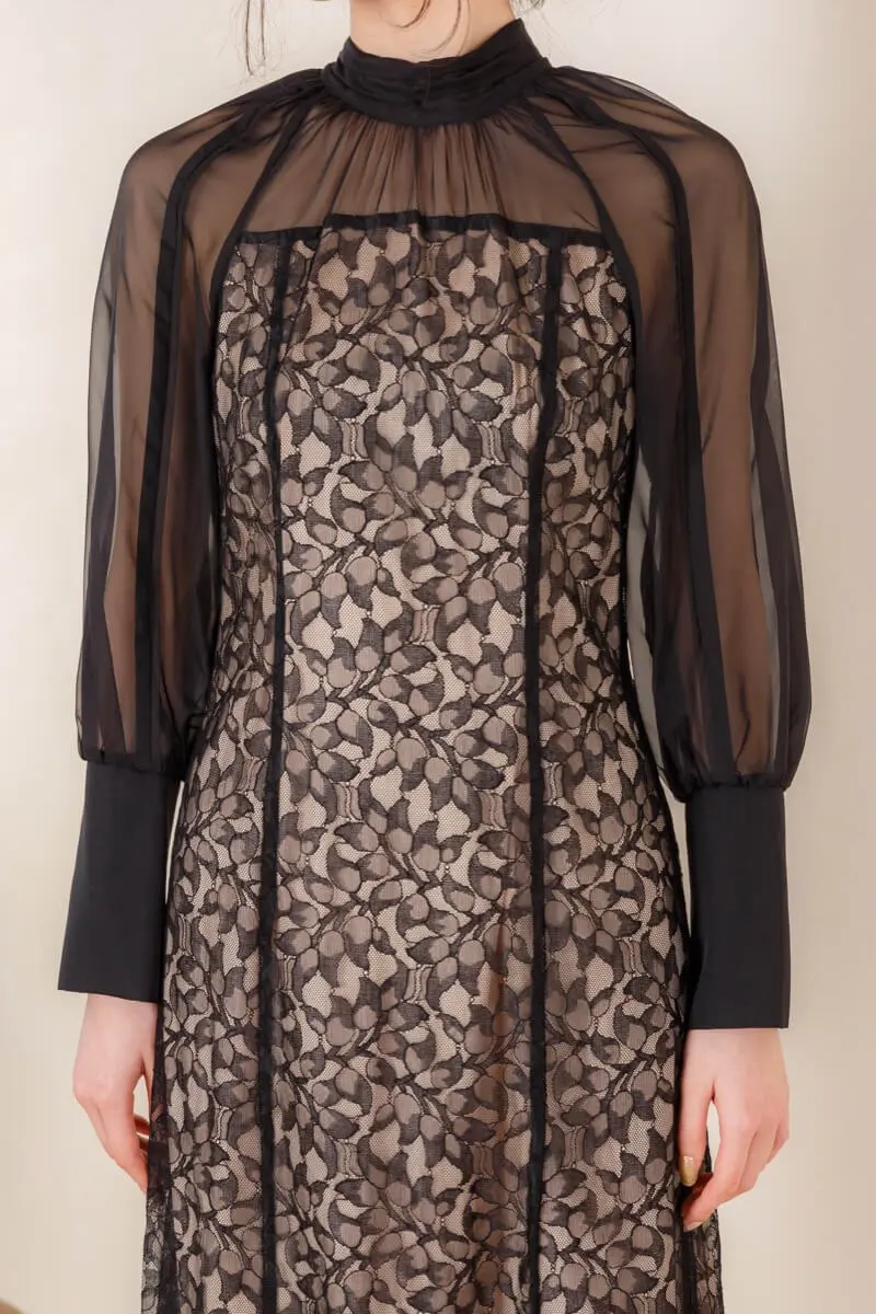 ブラックの2Wayリボンレースドレス | ANDRESD | M | 結婚式パーティー