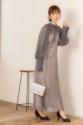 ブラックの2Wayリボンレースドレス | ANDRESD | M | 結婚式パーティー