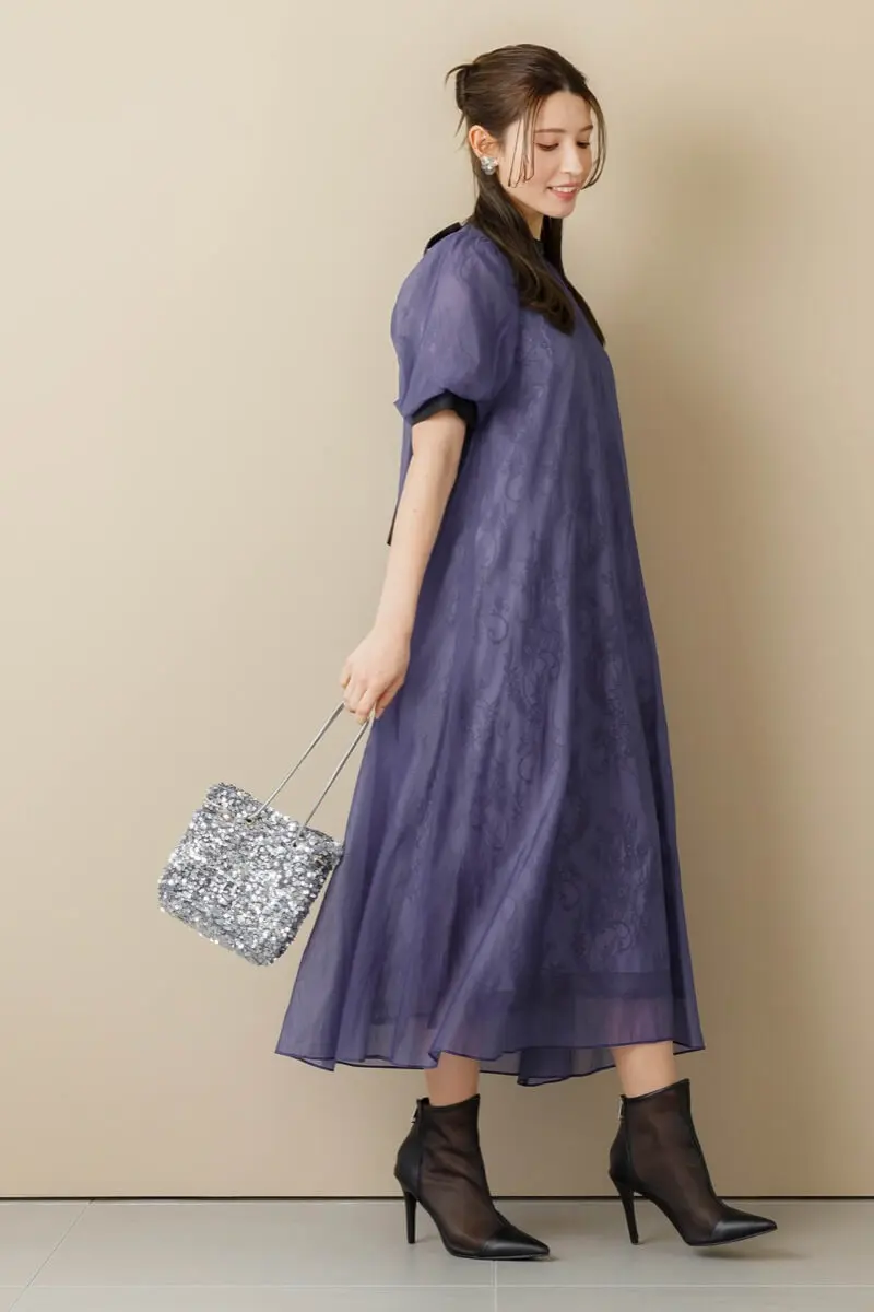 ネイビーのシアーAラインドレス | Dorry doll | M～マタニティ