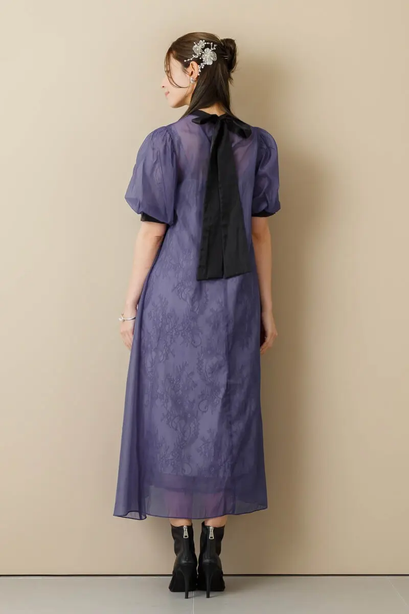 ネイビーのシアーAラインドレス | Dorry doll | M～マタニティ