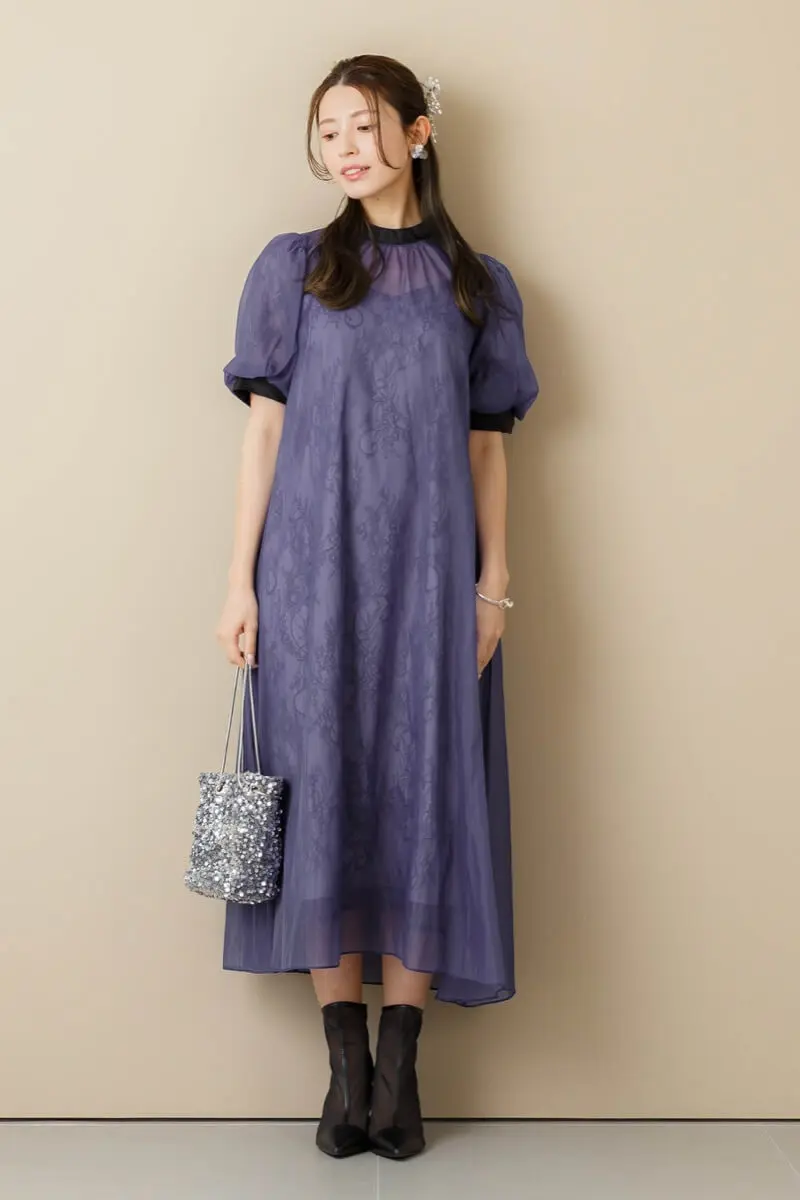 ネイビーのシアーAラインドレス | Dorry doll | M～マタニティ