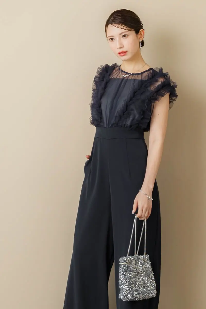 ジュネビビアン パーティードレス 結婚式 演奏会 フリル Mサイズ