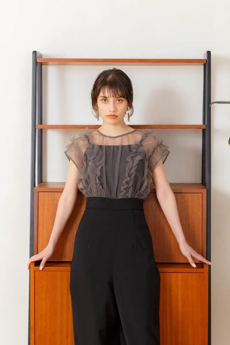 ブラックのチュールフリルコンビネゾン | metoi | M | 結婚式