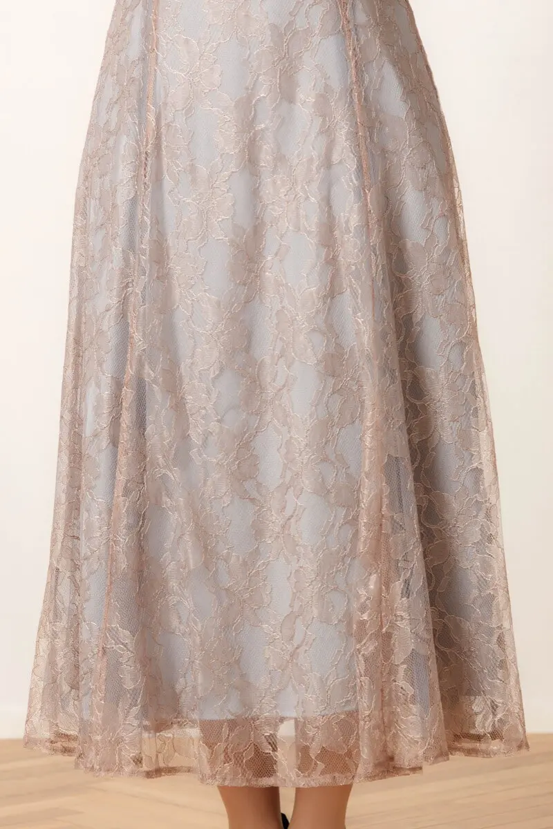 タグ付きemotional dress ラッセルレースふんわりドレス etoll. エトル レーヤードラッセルレースドレス イエロー/M
