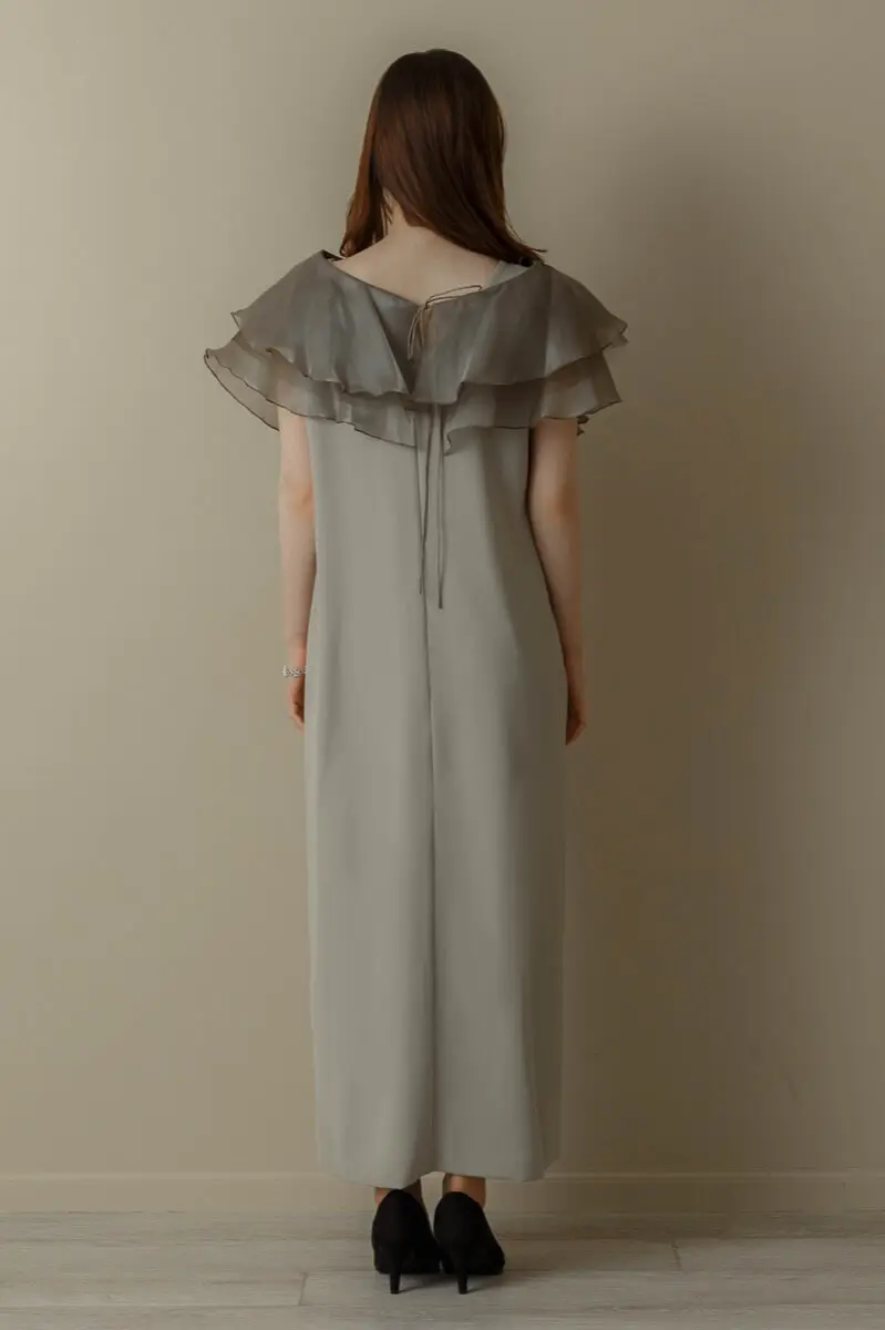ミントのグロッシーラッフル付きドレス | ANDRESD | S | 結婚式