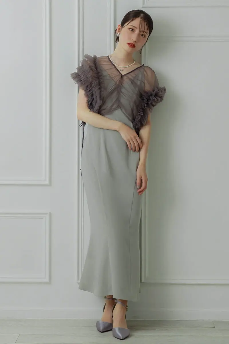 andresd / セットアップ　チュールトップス S 3点セット ANDRESD ドレス 「ZOZO限定」 back sheer gilet setup