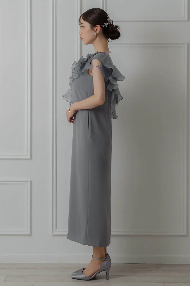 ライトブルー シースルーワンピース　オケージョンドレス　andresd ライトブルー シースルーワンピース オケージョンドレス andresd