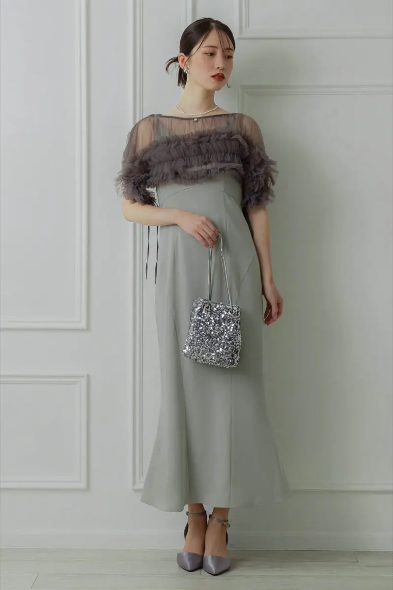 ミントのチュールトップスセットドレス | ANDRESD | M | 結婚式