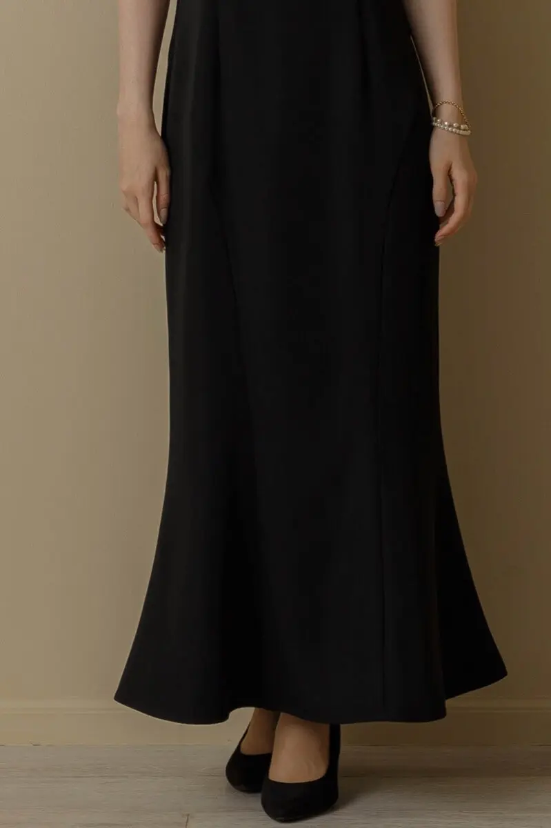 ベージュブラックのチュールトップスセットドレス | ANDRESD | M