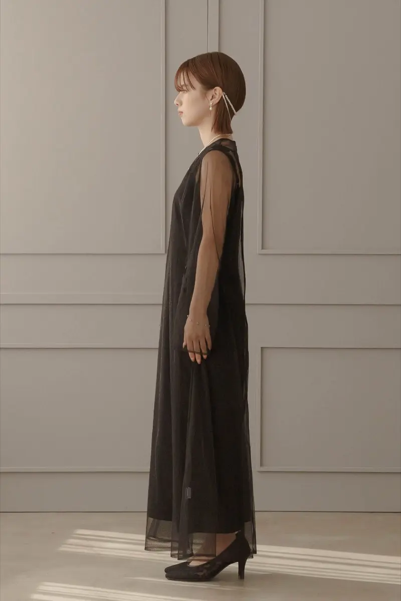 ブラックのシアーチュール2wayドレス | metoi | M | 結婚式