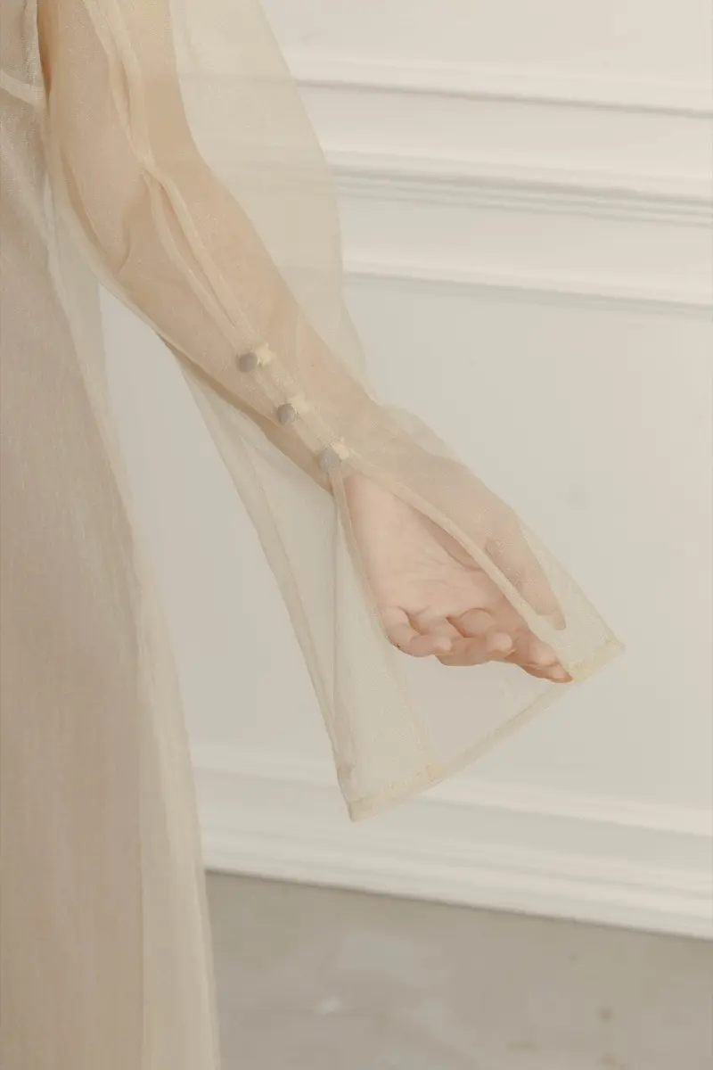 ベージュのシアーチュール2wayドレス | metoi | M | 結婚式パーティー