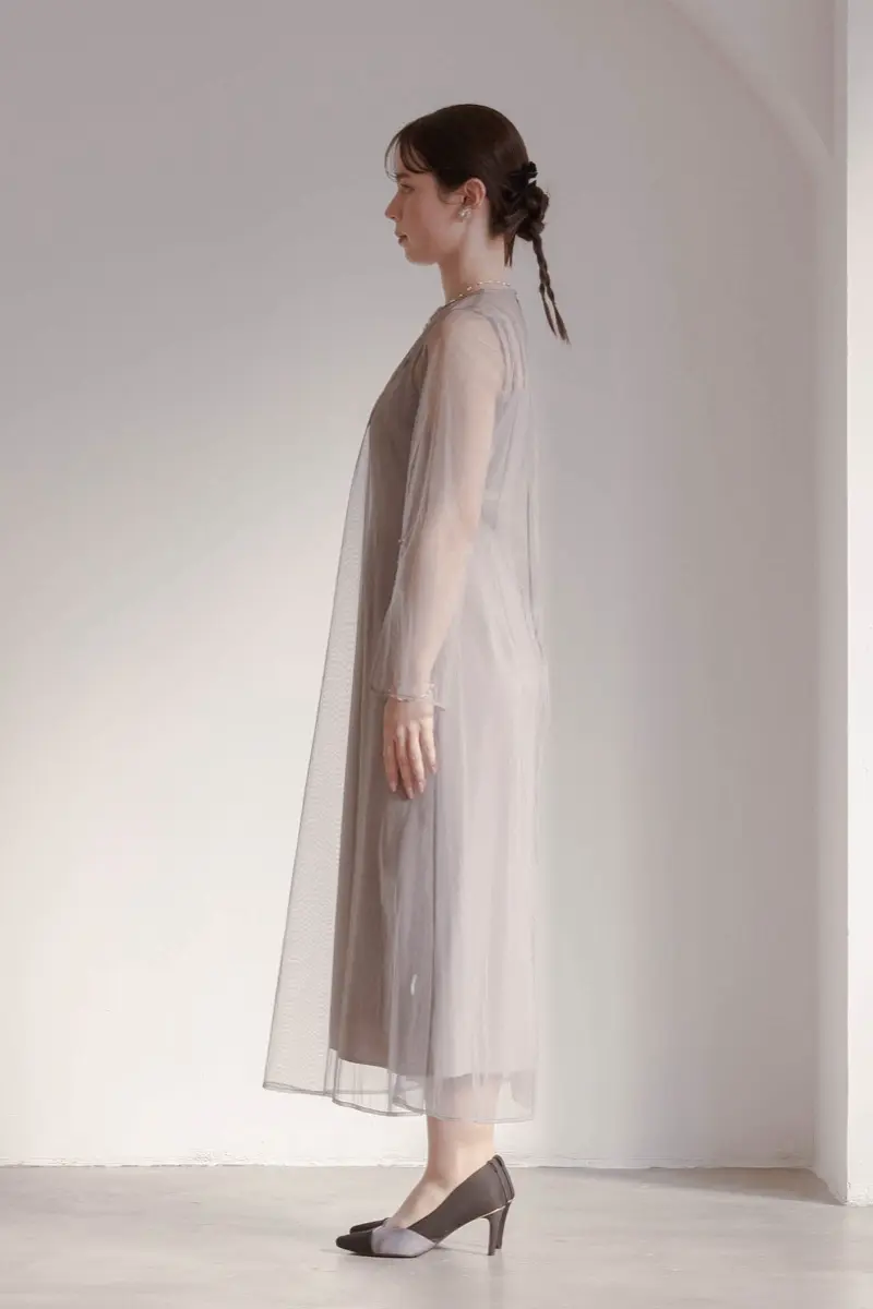 グレーのシアーチュール2wayドレス | metoi | M | 結婚式パーティーの