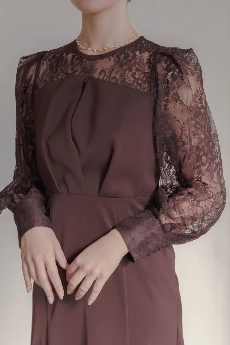 ブラウンのビスチェ風マーメイドドレス | Dorry doll | M | 結婚式