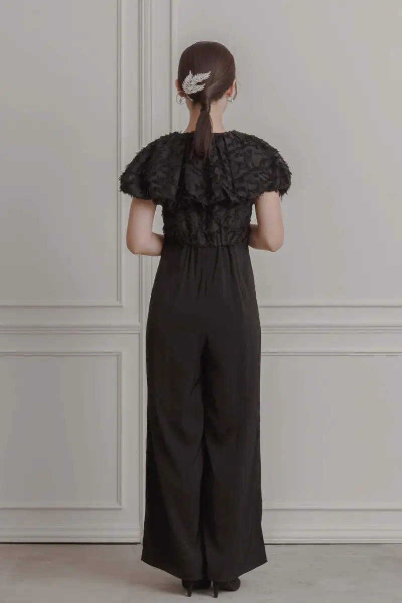 ブラックのフリンジカラーオールインワン | LE' RURE | M | 結婚