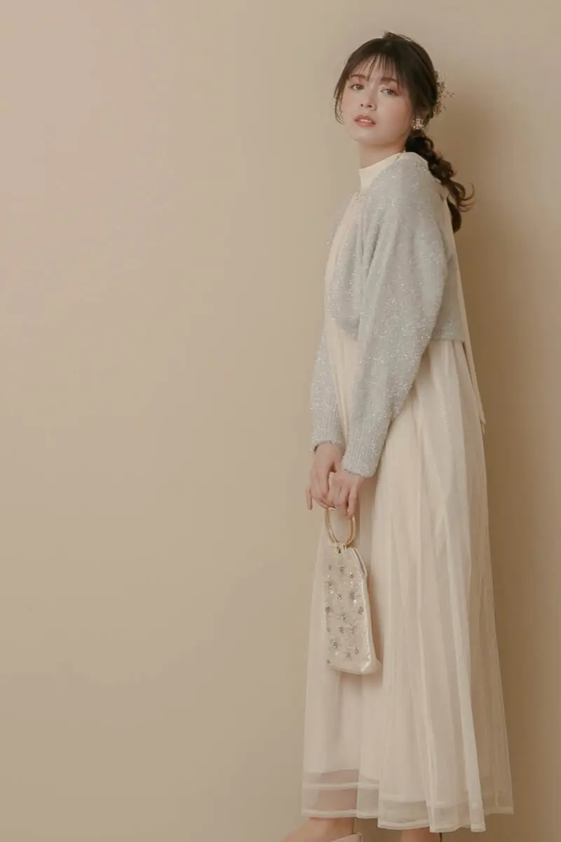エクリュのシアーラメドレス | Dorry doll | M・マタニティ可 | 結婚式