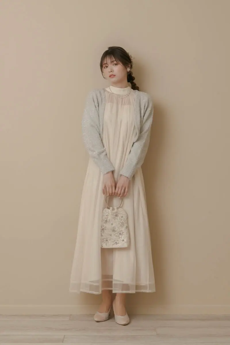 エクリュのシアーラメドレス | Dorry doll | M・マタニティ可 | 結婚式