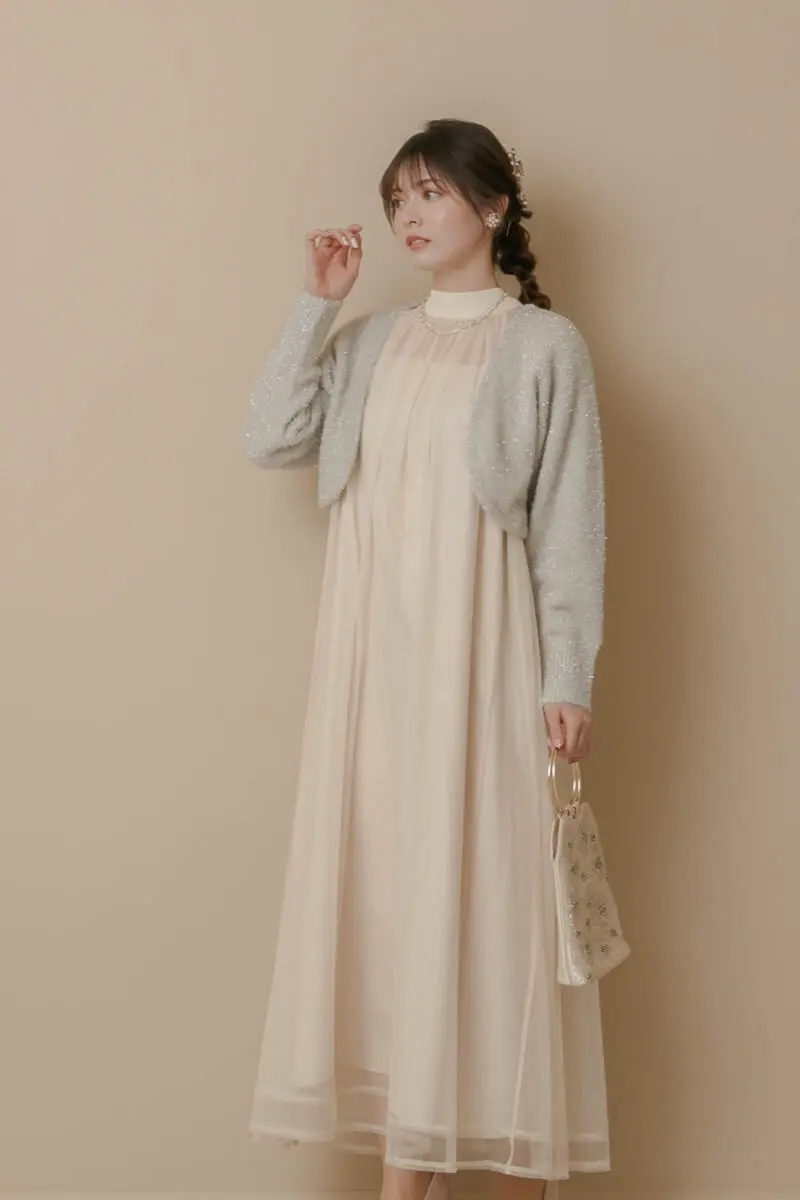 エクリュのシアーラメドレス | Dorry doll | M・マタニティ可 | 結婚式