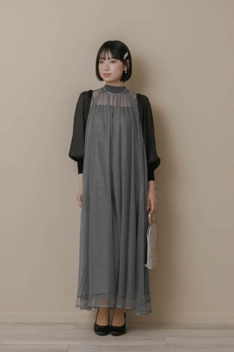 ブルーのシアーラメドレス | Dorry doll | M・マタニティ可 | 結婚式
