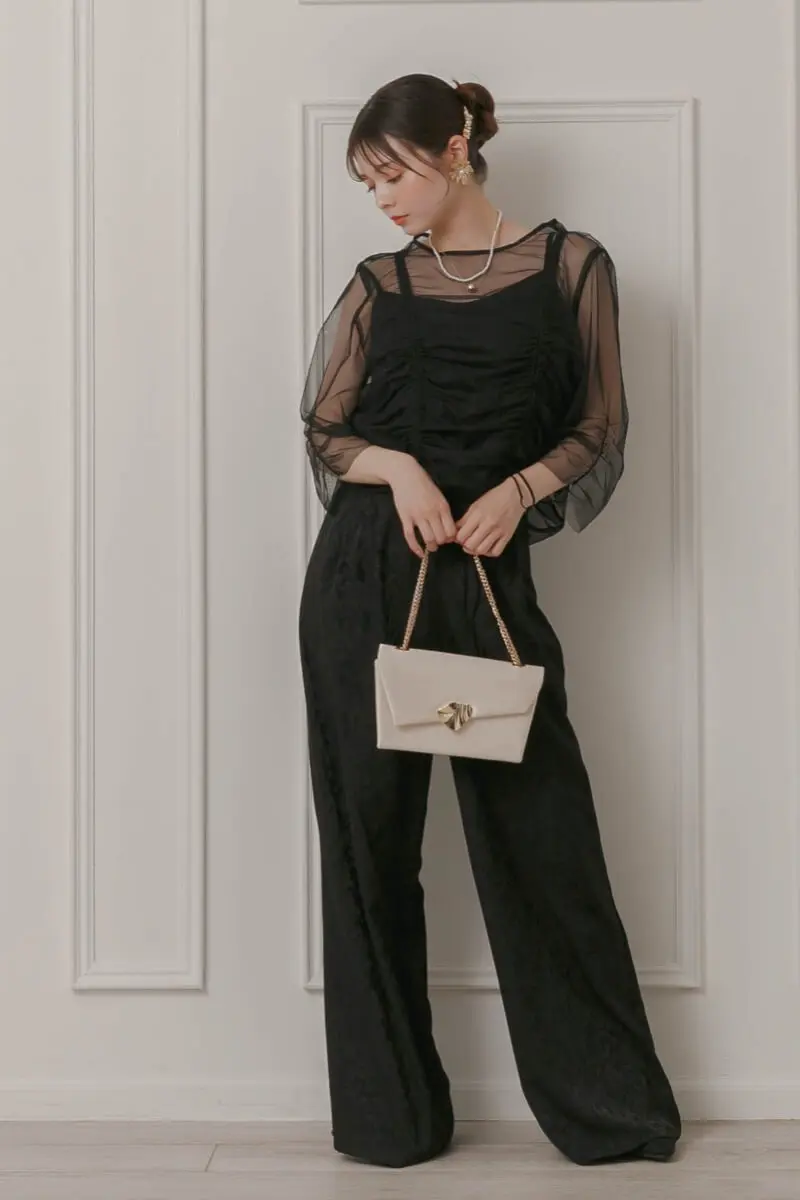 ブラックの3ピースセットパンツドレス | LE' RURE | M | 結婚式