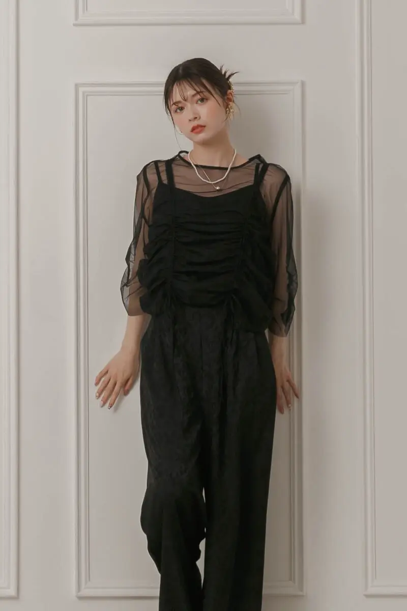 LE'RURE リルアー パンツドレス オールインワン ブラック ブラックの3ピースセットパンツドレス | LE' RURE | M | 結婚式