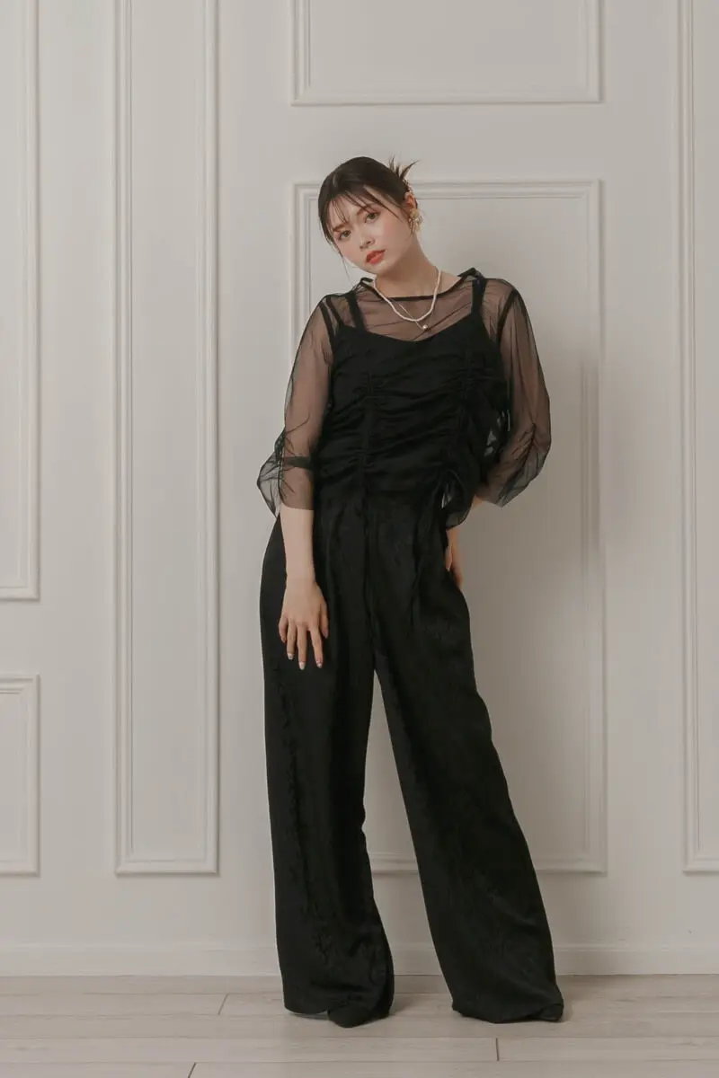 ブラックの3ピースセットパンツドレス | LE' RURE | M | 結婚式