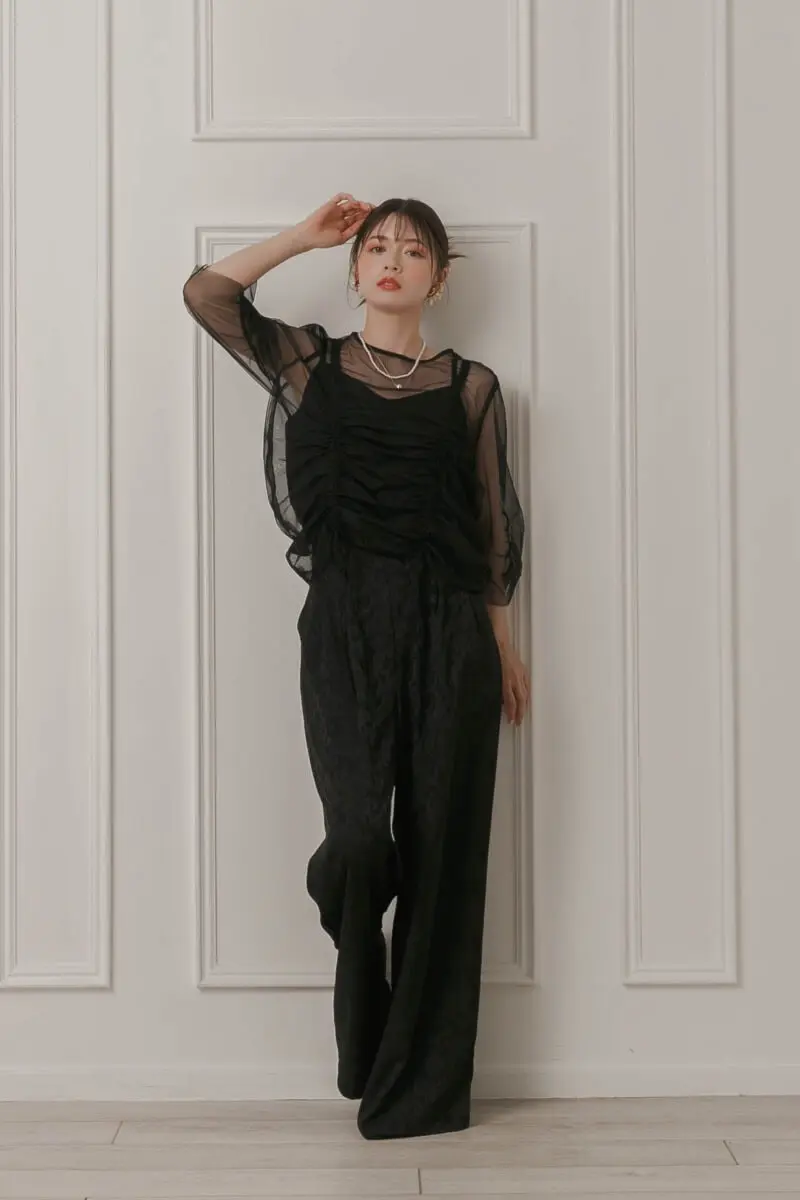 LE'RURE リルアー パンツドレス オールインワン ブラック LE'RURE リルアー パンツドレス オールインワン ブラック LE