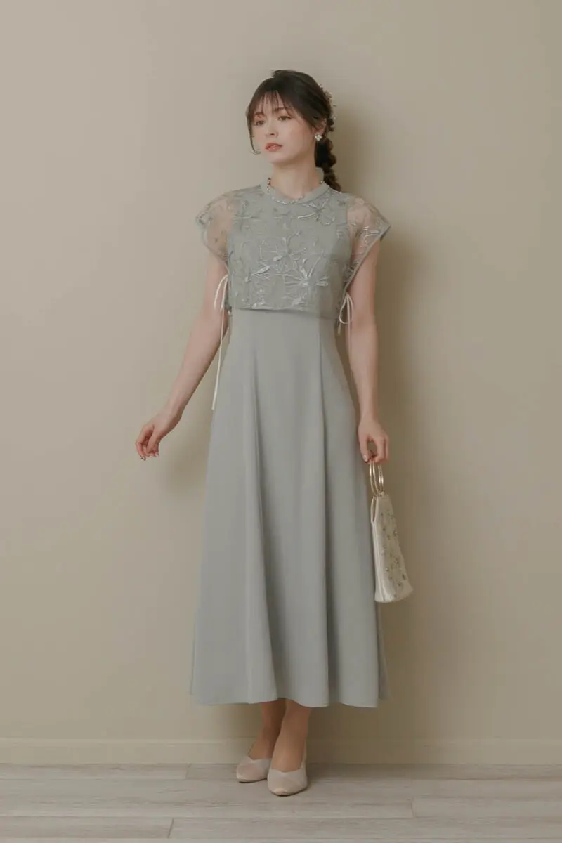 グリーンのスパンコールレースドレス | metoi | M | 結婚式パーティー