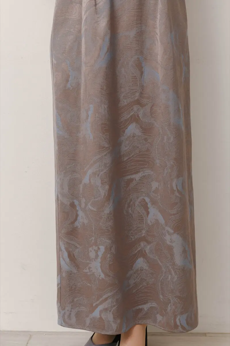 ブルーのケープ付きジャガードドレス | LE' RURE | M | 結婚式