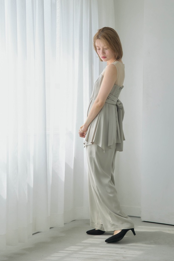 ベージュのペプラムパンツドレス | Dorry doll | M | A-2960