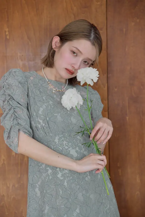 ブラックの総レースダブルバックリボンドレス | Dorry doll | M | 結婚