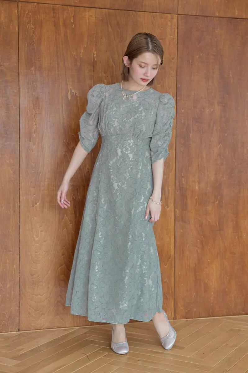 Dorry Doll バックリボン総レースドレス 結婚式 S Dorry Doll（ドリードール）の「バックリボン総レースドレス