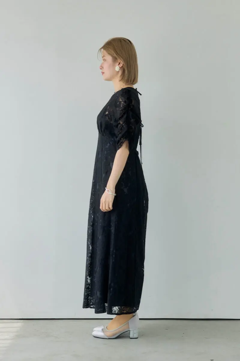 ブラックの総レースダブルバックリボンドレス | Dorry doll | M | 結婚