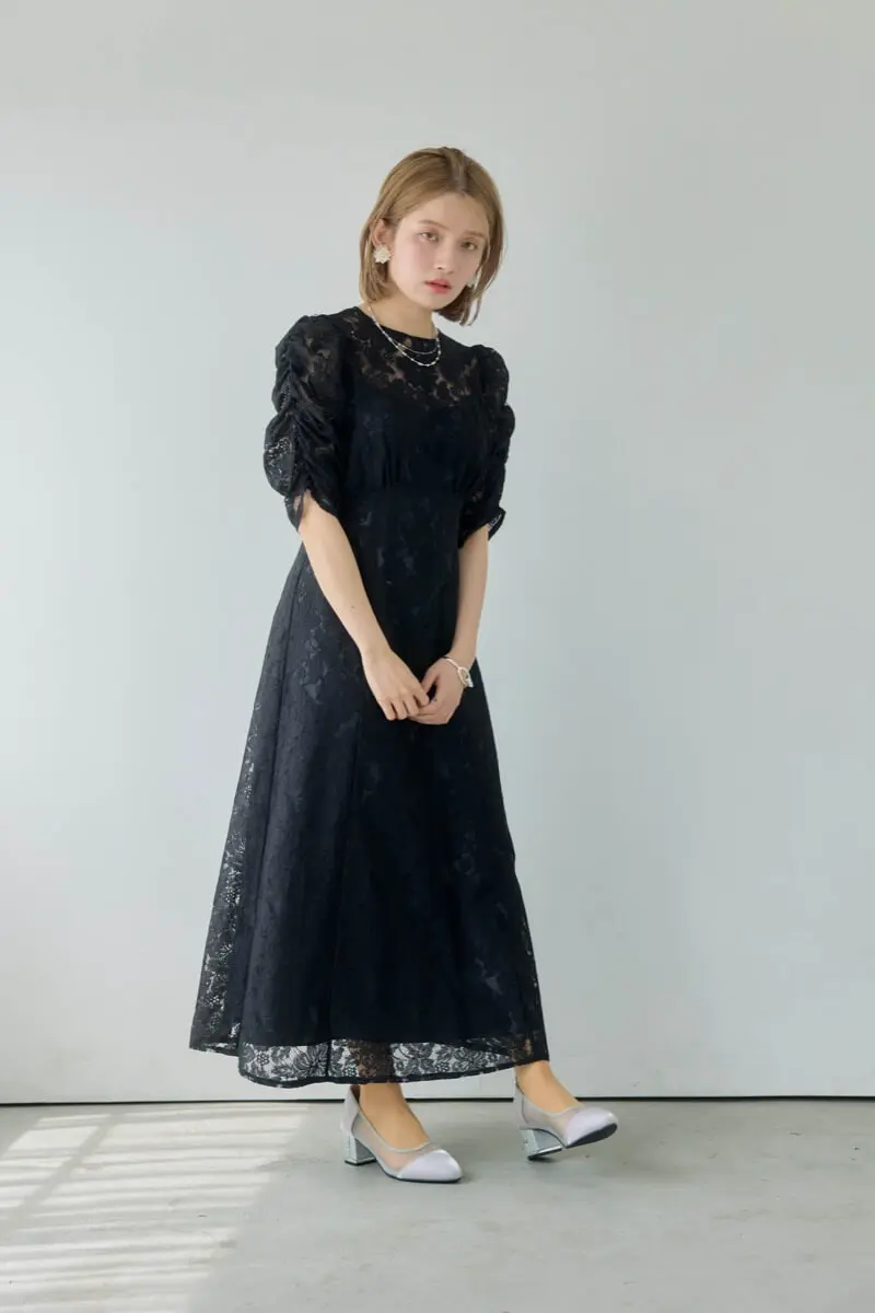 Dorry Doll バックリボン総レースドレス 結婚式 S Dorry Doll（ドリードール）の「バックリボン総レースドレス