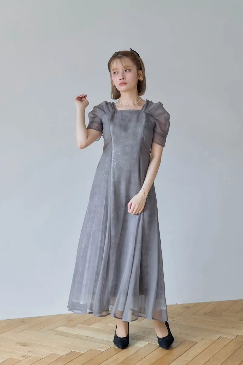 チャコールのオーガンジースパンコールドレス | Dorry doll | M | 結婚