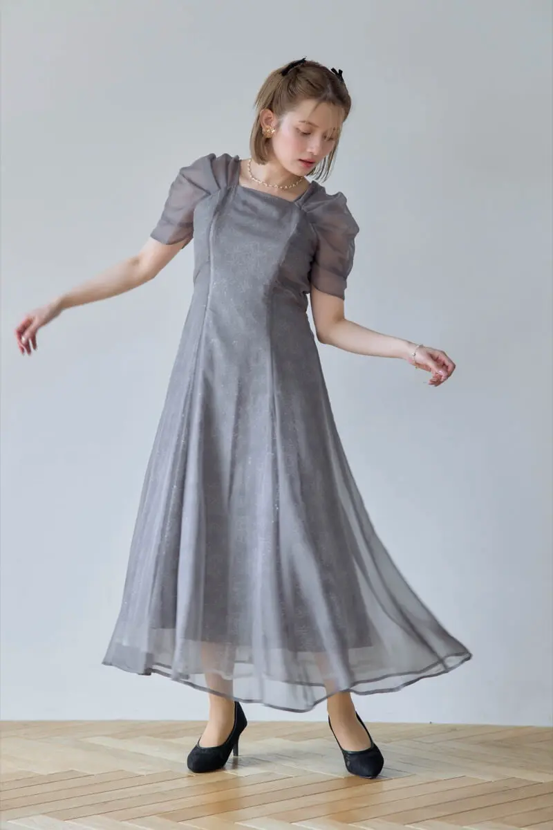 ❤️即日発送❤️DorryDoll チャコール オケージョンドレス Mサイズ 結婚式 Dorry Doll ドレス フェザーフラワーチュールドレス 結婚式