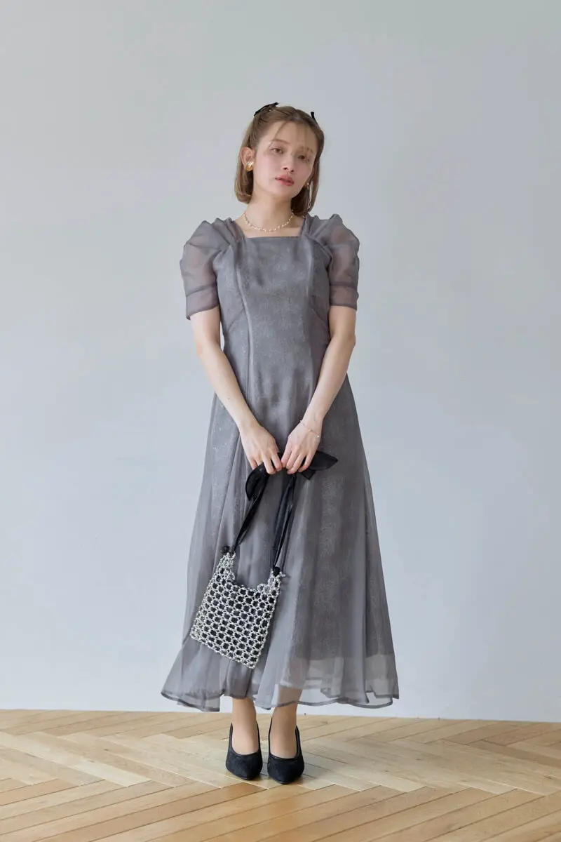 チャコールのオーガンジースパンコールドレス | Dorry doll | M | 結婚